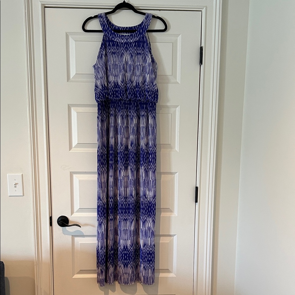 Chico's Vibrant Blue and White Maxi Dress